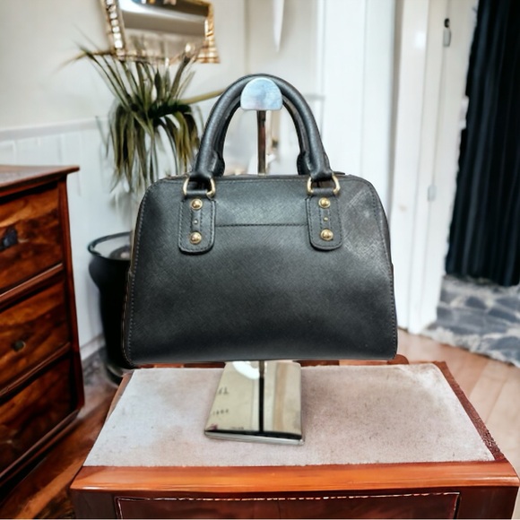 Michael Kors Saffiano Ayden Black Leather Satchel Handbag Excellent Condition - Picture 5 of 17